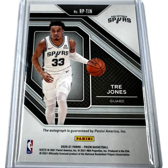 2020-21 Prizm Tre Jones Rookie Penmanship Auto #RP-TJN San Antonio Spurs - Picture 2 of 2